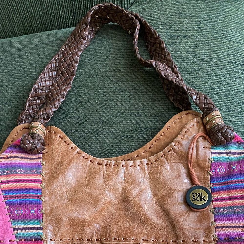 The Sak Boho Mixed Pattern Bucket Bag